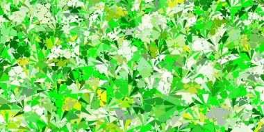 Açık yeşil, üçgenli sarı vektör arkaplan. Renkli soyut üçgenli web materyali çizimi. İniş sayfaları.