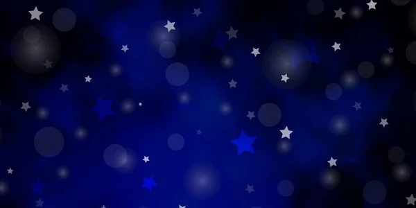 Agencement Vectoriel Bleu Foncé Avec Cercles Étoiles — Image vectorielle