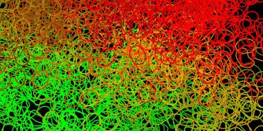 Koyu yeşil, Memphis şekilli kırmızı vektör dokusu. Soyut tarzda renkli şekilli bir illüstrasyon. Duvar kağıdı seti için zarif tasarım.