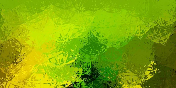 Verde Oscuro Textura Vectorial Amarilla Con Triángulos Aleatorios Ilustración Abstracta — Vector de stock