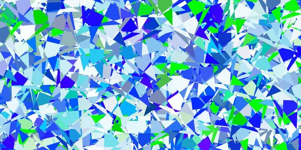 ライトブルー 多角形の形をしたグリーンベクトルの背景 三角形 線で抽象的なスタイルでシンプルなデザイン 壁紙の模様 — ストックベクタ