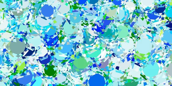 Hellblaues Grünes Vektormuster Mit Polygonalen Formen Prächtige Abstrakte Illustration Mit — Stockvektor