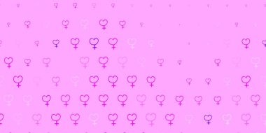 Kadın sembollü açık mor vektör arkaplan. Kadınların güç ve güç göstergelerini gösteren bir ilüzyon. Kadınların gücünü göstermek için en iyi tasarım..