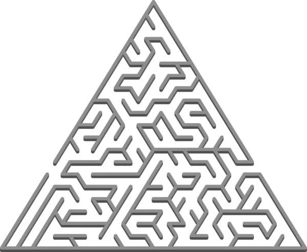 Cenário Vetorial Com Labirinto Triangular Cinza Labirinto Ilustração Simples Com — Vetor de Stock