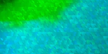 Açık mavi, çokgen şekilli yeşil vektör deseni. Soyut üçgenli dekoratif tasarım. Reklamlar için desen.