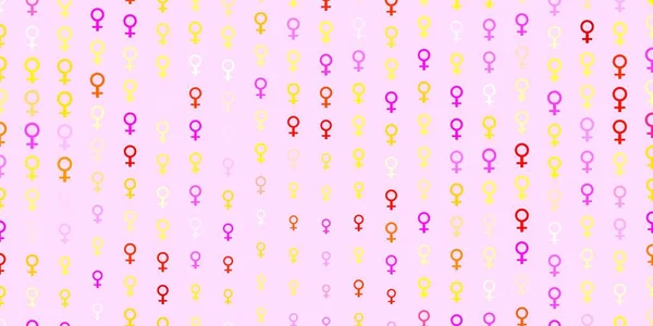 Luz Multicolor Vector Fondo Con Símbolos Mujer Coloridos Símbolos Feministas — Archivo Imágenes Vectoriales