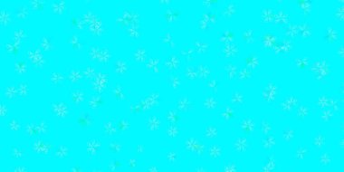 Açık mavi, yapraklı yeşil vektör deseni. Soyut şablondaki karalamalarla dekoratif illüstrasyon. İşiniz için en iyi tasarım.