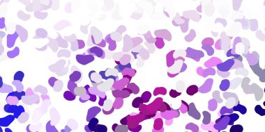 Rastgele biçimlerde açık mor vektör arkaplanı. Basit gradyan şekilli renkli bir çizim. Reklamlarınız için modern tasarım.