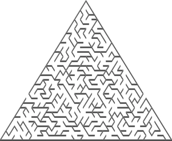 Vektorové Pozadí Šedým Trojúhelníkovým Bludištěm Labyrint Moderní Ilustrace Bludištěm Bílém — Stockový vektor