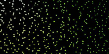 Koyu yeşil, neon yıldızlı sarı vektör şablonu. Yıldızlı modern geometrik soyut çizim. Cep telefonları için tema.