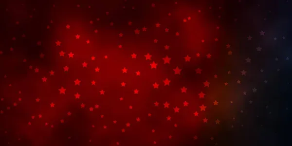 Dunkelblaue Rote Vektorschablone Mit Neonsternen — Stockvektor