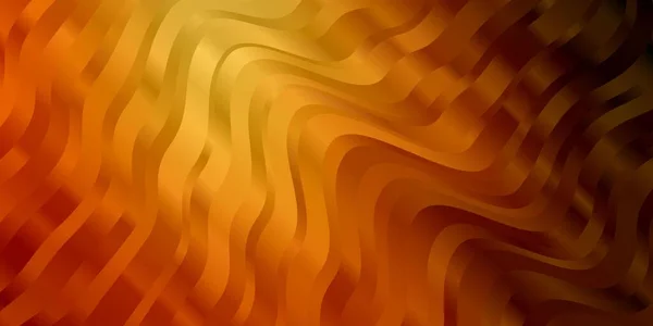 Heller Orangefarbener Vektorhintergrund Mit Gebogenen Linien Bunte Geometrische Probe Mit — Stockvektor
