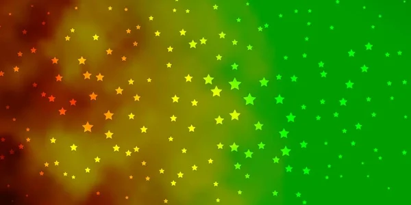 深绿色 黄色矢量图案与抽象的恒星 用小星星和大星星展示五彩斑斓的图画 手机的主题 — 图库矢量图片