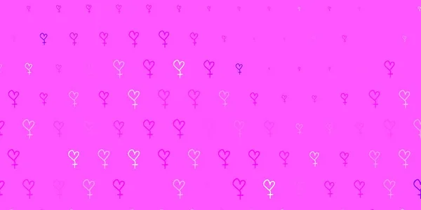 Ljus Lila Vektor Struktur Med Kvinnors Rättigheter Symboler Illustration Med — Stock vektor