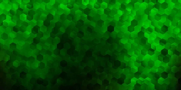 六角形の形をした濃い緑色のベクトルレイアウト グラデーション六角形のバッチで抽象的なスタイルでスマートデザイン 広告を作成するためのベースデザイン — ストックベクタ