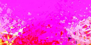 Açık pembe, sarı arkaplan üçgenli, çizgili. Soyut renkli üçgen şekilli illüstrasyon. Terfi modelleri.