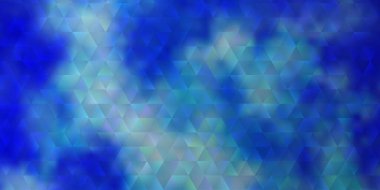 Çizgiler ve üçgenlerle ışık Mavisi vektör düzeni. Üçgenli soyut gradyan çizimi. Reklamlar için desen.