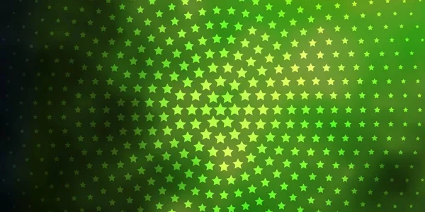 Verde Oscuro Patrón Vectorial Amarillo Con Estrellas Abstractas — Vector de stock