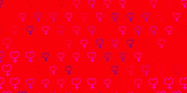 Açık Pembe, kadın sembollü kırmızı vektör arkaplan. Kadınların güç ve güç göstergelerini gösteren bir ilüzyon. Kadınların gücünü göstermek için en iyi tasarım..