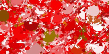 Açık yeşil, üçgenli, çizgili kırmızı vektör arkaplanı. Renkli üçgenler aralığıyla soyut bir illüstrasyon. Reklamlarınıza basit bir ekleme..