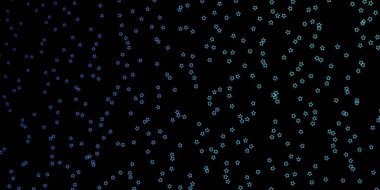 Neon yıldızlı koyu mavi vektör şablonu.