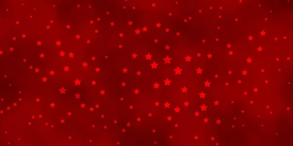 Fondo Vectorial Rojo Oscuro Con Estrellas Pequeñas Grandes — Vector de stock