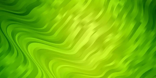 Светло Зеленый Желтый Векторный Фон Изогнутыми Линиями Градиентная Иллюстрация Простом — стоковый вектор