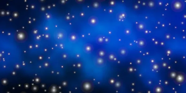 Темный Синий Векторный Фон Маленькими Большими Звездами Красочная Иллюстрация Абстрактном — стоковый вектор