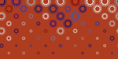 Koyu mavi, üzerinde grip belirtileri olan sarı bir şablon. Dekoratif tarzında renkli işaretleri olan akıllı illüstrasyon. Sağlık korunması için duvar kağıdı.