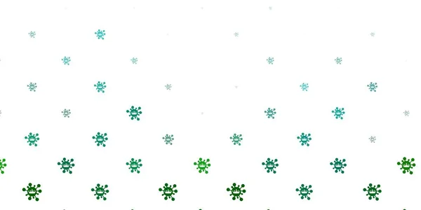 Светло Зеленый Векторный Рисунок Коронавирусными Элементами Красочные Градиентные Символы Болезни — стоковый вектор