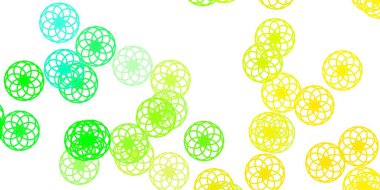 Açık yeşil, küreli sarı vektör deseni. Baloncuklu gradyan tarzda soyut dekoratif tasarım. Reklamlarınız için tasarım.