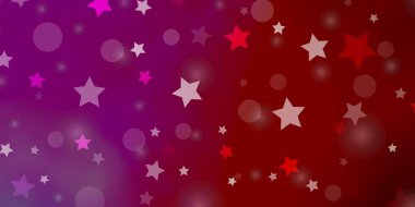 Açık Mavi, daireli kırmızı vektör düzeni, yıldızlar.