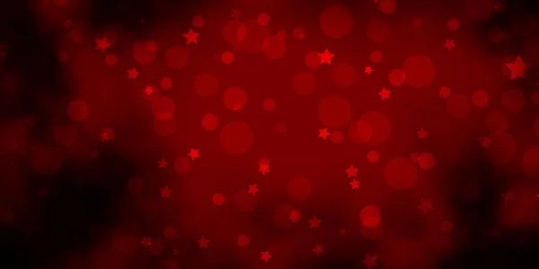 Fondo Vector Rojo Oscuro Con Círculos Estrellas — Vector de stock