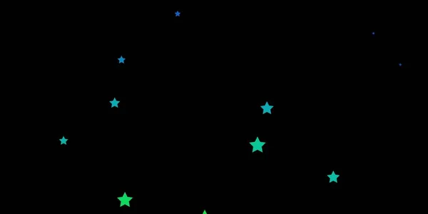 Azul Escuro Layout Vetorial Verde Com Estrelas Brilhantes — Vetor de Stock