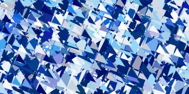 Üçgenli açık mor vektör arkaplanı. Üçgen şekilleri soyut bir şekilde renk değişimine sahiptir. Insperarion için tasarımı başlat.