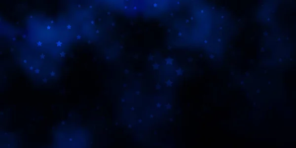 Tmavé Blue Vektorové Pozadí Malými Velkými Hvězdami — Stockový vektor