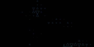 Koyu mavi, çizgileri ve üçgenleri olan yeşil vektör arkaplan. Basit formda soyut biçimdeki üçgenler. Terfileriniz için tasarım.