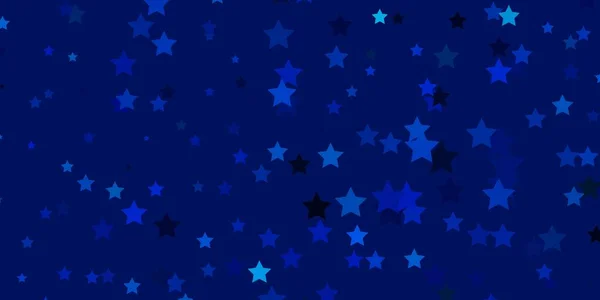 Luz Azul Fundo Vetorial Com Estrelas Pequenas Grandes — Vetor de Stock