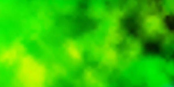 Ljusgrön Gul Vektor Layout Med Molnigt Landskap Färgstark Illustration Med — Stock vektor