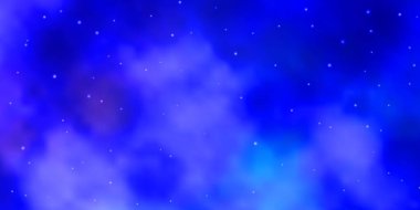 Açık Pembe, neon yıldızlı mavi vektör şablonu.