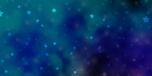 Hellblaue Grüne Vektortextur Mit Schönen Sternen — Stockvektor