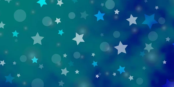Hellblaue Vektortextur Mit Kreisen Sternen — Stockvektor