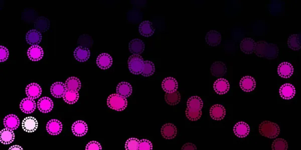 Темно Фиолетовый Розовый Векторный Шаблон Знаками Гриппа Простой Дизайн Абстрактном — стоковый вектор