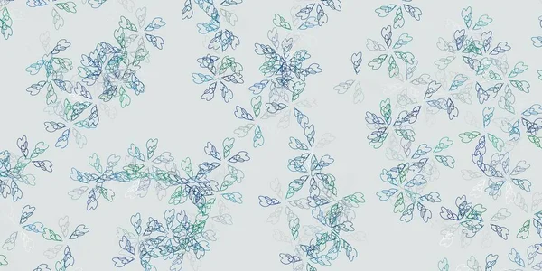 Hellblaue Grüne Vektor Abstrakte Kunstwerke Mit Blättern Leuchtend Farbige Illustration — Stockvektor