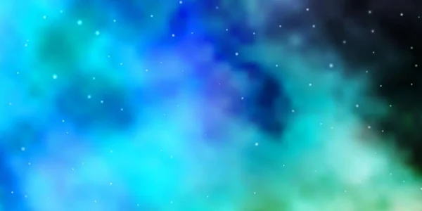 ライトブルーネオン星の緑のベクトルテンプレート — ストックベクタ