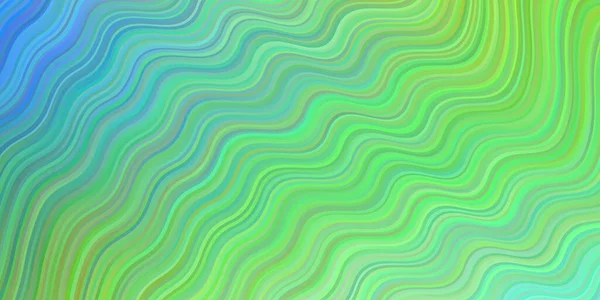 Hellblauer Grüner Vektorhintergrund Mit Gebogenen Linien Eine Leuchtende Illustration Die — Stockvektor