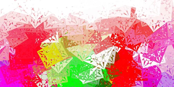 Светло Розовый Зеленый Векторный Задний Ход Треугольниками Линиями Великолепная Абстрактная — стоковый вектор