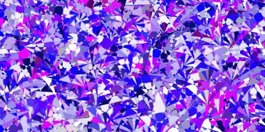 Açık pembe, çokgen şekilli mavi vektör deseni. Renkli soyut üçgenli web materyali çizimi. İniş sayfaları.