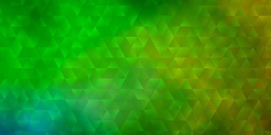 Açık Yeşil, üçgenli sarı vektör arka plan. Renkli degrade ile soyut arka plan üçgenler. Duvar kağıtları için şablon.