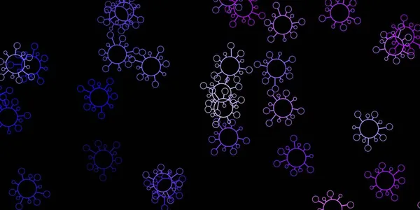 Mörkrosa Blå Vektorstruktur Med Sjukdomssymboler Färgglad Abstrakt Illustration Med Lutning — Stock vektor